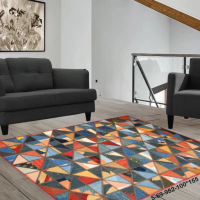 Modern Floor Carpet Mat Rug Handmade Persian Kilim Patchwork Rug Area 5-69 - Image 1 of 4