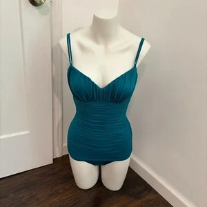 MagicSuit size 4 Teal Jewel Tone Ruched Full Coverage One Piece Swimsuit - Bild 1 von 10