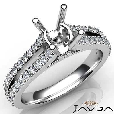 Double Prong Round Semi Mount Diamond Split Shank Setting Engagement Ring 0.65Ct - Image 1 of 4
