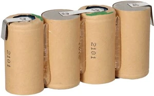 4er Reihe Akku Sub-C 3000mAh 4,8V NiMH mit Lötfahne im Pappmantel - Bild 1 von 6