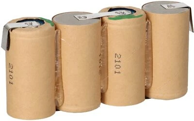 4er Reihe Akku Sub-C 3000mAh 4,8V NiMH mit Lötfahne im Pappmantel - Bild 1 von 4