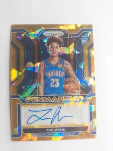 2021-22 PANINI PRIZM ROOKIE PENMANSHIP #RP-TRE TRE MANN RC ORANGE ICE AUTO - Picture 1 of 7