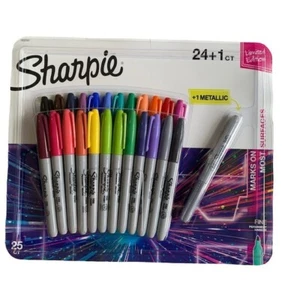 Sharpie Permanent Markers 24 Fine Point Color 1 Metallic Artist 25 Count - Picture 1 of 2