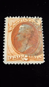 U.S., Stamp, Scott #178 U/NG, 2 cent, Vermillion, Jackson, Perf 12, no grill - Picture 1 of 2