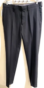 Men's Haggar Black Comfort Straight-Fit Flat-Front Dress Pants Black 36 x 34 - Picture 1 of 7