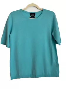 Womens JONES NEWYORK 3/4 Sleeve Cashmere Turquoise Sz M - Picture 1 of 4