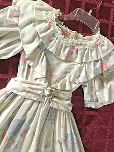 Young Girls size 8 Sarah Kent Elegant Wedding Flower Girl Pink Floral Dress - Picture 1 of 7