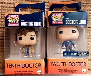 Funko POP! Pocket Keychain: Doctor WHO Figures - Tenth & Twelfth Doctors (NIB) - Picture 1 of 5