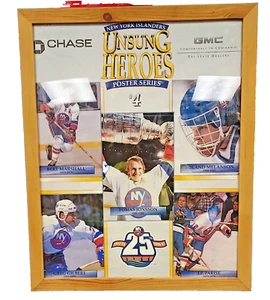 WOOD FRAMED NEW YORK NY ISLANDERS CHASE GMC UNSUNG HEREOS POSTER SERIES # 4 - Picture 1 of 5