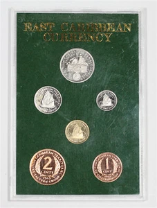 1965 East Caribbean 1C, 2C, 5C, 10C, 25C, & 50C Proof 6 Coin Currency Set - Picture 1 of 2