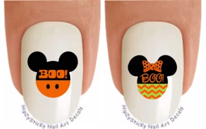 Nail Art H725 HALLOWEEN "Mickey Boo Ohren" Wasserschieber Nagel Aufkleber Transfers - Bild 1 von 2