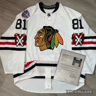 Camiseta deportiva clásica de invierno Team Issue MARIAN HOSSA Chicago Blackhawks 2015 automática LOA Foto 1 de 4