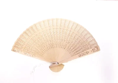 Handheld Wooden Folding Japanese Sandalwood Fan Wedding Outdoor Tea party Gift - Image 1 of 4