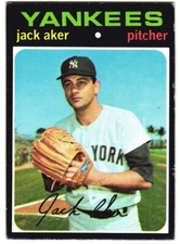 1971 Topps Baseball #593 Jack Aker New York Yankees - VG/EX