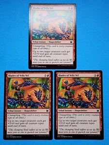 3x Blades of Velis Vel Modern Masters 2015 Mtg Card Tribal Instant Shapeshifter  - Picture 1 of 4