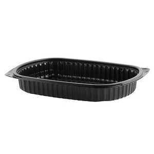 Anchor Packaging Microraves PP Platter Food Container Black 32 oz. | 250/Case - Picture 1 of 1
