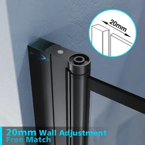 Black Pivot Bath Shower Screen 800Mm Safety Glass 180° Rotation - Picture 1 of 12