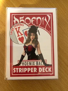 PHOENIX STRIPPER RED LARGE INDEXES DECK OF PLAYING CARDS CARD-SHARK MAGIC TRICKS - Picture 1 of 2