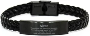 Braided Leather Bracelet For Niece, Birthday Christmas Gifts Bracelet - Picture 1 of 6