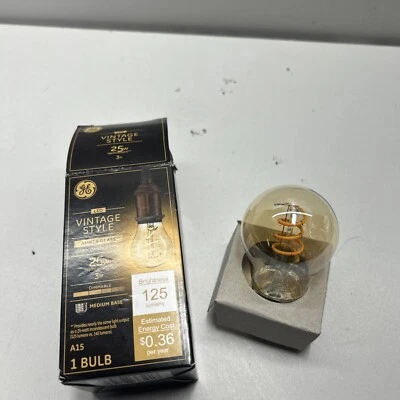 GE Dimmable LED Vintage Style Light Bulb, 25W Replacement, 125 Lumens, Amber Gla - Image 1 of 4