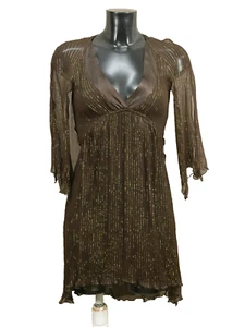 Maje Damen Kleid Gr. S DE Braun mit Glitzer ( S 8276 ) - Bild 1 von 4