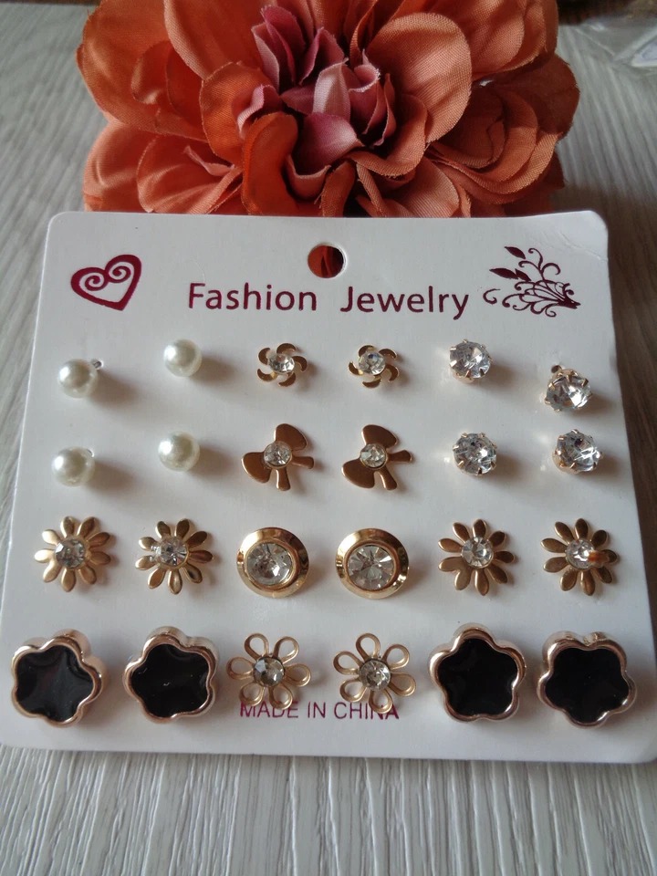 Ohrstecker gold, silber oder schwarz 8 Varianten auswählbar - Bild 1 von 1