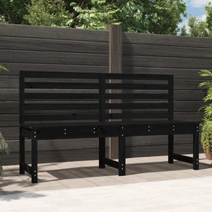 Black Solid Pine Garden Bench 157.5 x 48 x 91.5 cm Outdoor Patio Furniture - Picture 1 of 5