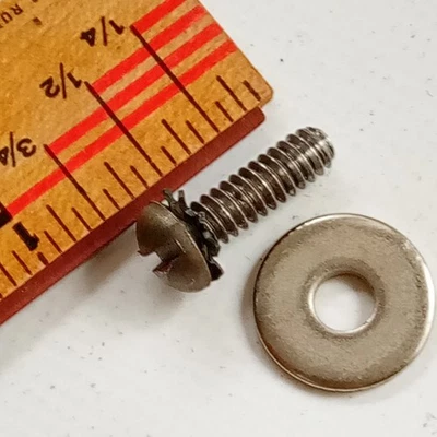 Leedy 5/8 " 10-24 Vis pour Beavertail Patte + Étoile + Nickel-Steel Rondelle♥40s - Image 1 of 2