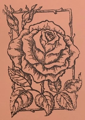 Sello de goma romántico con marco de rosa grande All Night Media Foto 1 de 4