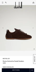 Zapatillas Automotrices Dunhill Davies Chocolate Oscuro | Talla 44 UK 10 NUEVAS EN CAJA PRECIO DE VENTA SUGERIDO POR EL FABRICANTE £695 - Imagen 1 de 24