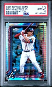 2025 Topps Chrome Nacho Alvarez JR. #75 Prism Refractor PSA 10 - Picture 1 of 2
