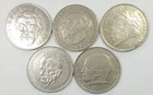 Umlaufmünzen BRD, 5 x 2 Mark, Erhard, Heuss, Strauß, Schumacher, Planck