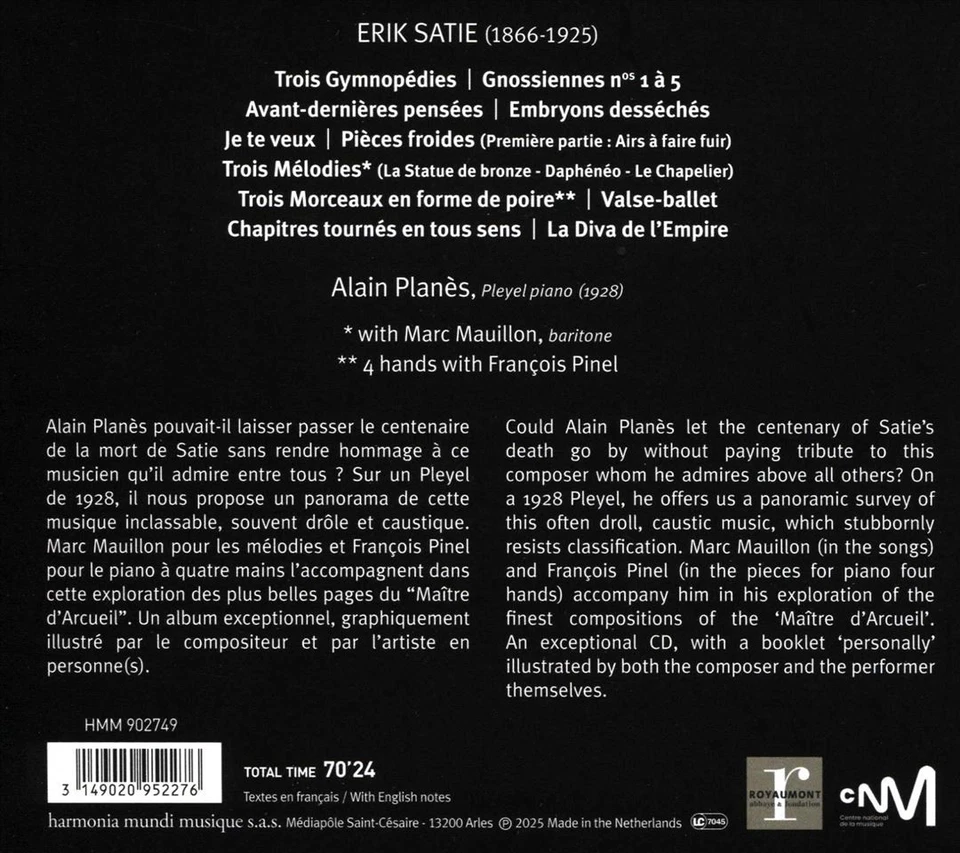 ALAIN PLANÈS SATIE - PLANÈS NEW CD - Imagem 1 de 1