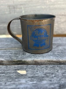 Rare Vintage Pabst Blue Ribbon Steel Cup Mug  PBR 🍻 - Picture 1 of 8