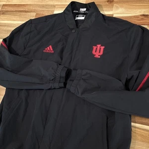 Indiana Hoosiers Adidas Team Issued Windbreaker Bomber Full Zip Jacket, Size LT - Bild 1 von 11