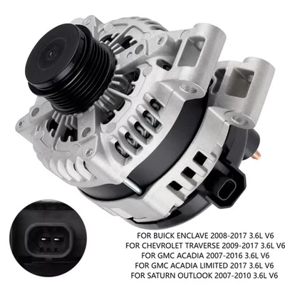 ALTERNATOR FOR BUICK ENCLAVE 2008-16 GMC ACADIA 2007-16 V6 3.6L 25815839 11252 - Изображение 1 из 4