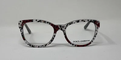 Dolce & Gabbana DG3209 2977 Black/Red/White Cat-Eye Eyeglasses 51-18-140 - Image 1 of 3