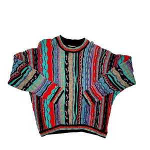 Vtg 90s Coogi Australia Mens Sz S Multi Color Sweater Mercerised Cotton Y2K - Picture 1 of 8