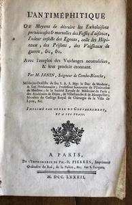 Janin, Lord de Combe-Blanche (Jean) L'Antimephitique, 1782. oder Mittel der Etat - Bild 1 von 9