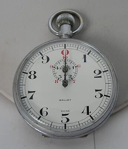 Rare Oversize 57mm J. Racine Gallet 5 Minute-10 Second Racing Timer Pocket Watch - Picture 1 of 11