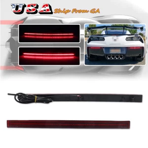 LED Reflector Rear Bumper Red Tail Brake Lights for 2014-2019 Chevy Corvette C7 - Picture 1 of 11