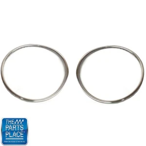 1969 Chevrolet Camaro Rally Sport Parking Lamp Stainless Trim Bezels - Pair - Picture 1 of 1