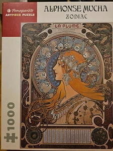 Alphonse Mucha Zodiac La Plume 1000 Piece 20" x 27" Pomegranate Puzzle - Picture 1 of 1