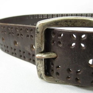 Genuine Italian Leather Belt Laser Cut XL Dark Brown 41 IN Made in Canada - Picture 1 of 7