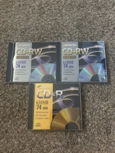2x Memorex CD-RW Rewritable 650mb 74minutes - Factory Sealed & Professional - Picture 1 of 2
