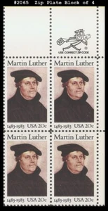 USA4 #2065 MNH CREMALLERA PB4 Martin Luther - Imagen 1 de 1