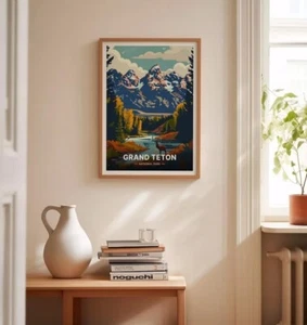 Grand Teton National Park Poster, Scenic Travel Wall Art - Picture 1 of 3