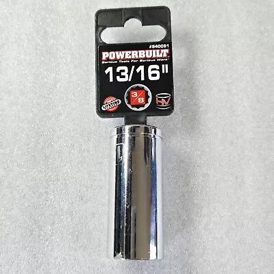 Powerbuilt 3/8 in. Drive x 13/16 in. 12 Point SAE Deep Socket 940051 - NEW - Image 1 of 3