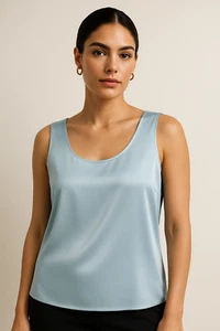 Lafayette 148 Womens Silk Tank Top 24 Gray Charmeuse Zip Side Crop Quiet Luxury - Picture 1 of 7