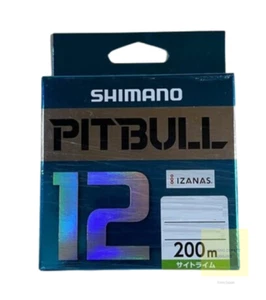 Shimano PITBULL 12 Braided Line PE 200m PL-M52R #0.6 13.9lb Yellow Sight Lime - Picture 1 of 1